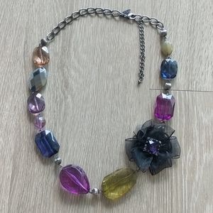 ☀️ Eclectic, Asymmetric Purple Beaded Necklace
